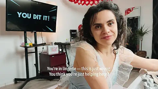 Stiefschwester fotoshooting wurde zu blowjob!