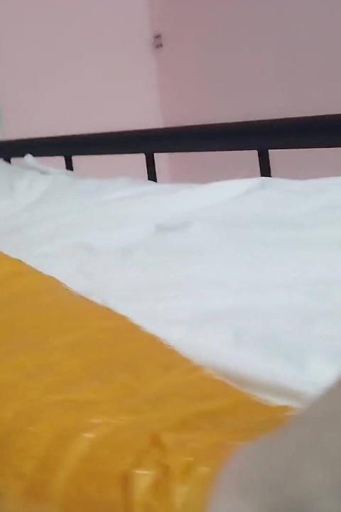 First-person Perspective Records the Girlfriend Wrapped in Tape From Head to Toe with Her Beautiful Bare Feet