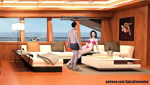 Willy D'nin maceraları: ateşli orta yaşlı seksi kadın yatta yarak sıvazlıyor bölüm 4