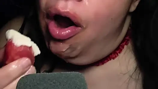Rote heiße wassermelone ASmr
