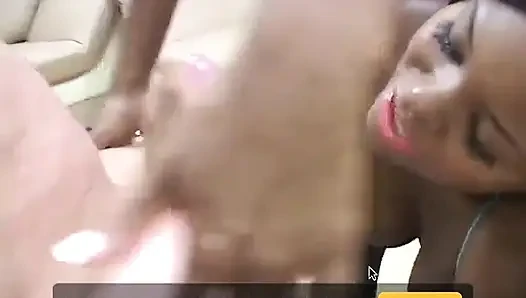 Horny stud rubs cute babe pussy as he gets a BJ