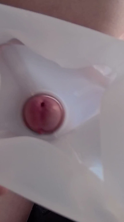 Straight guy gets his cock fucked in a milk bottle and cums hard. | Clip 2