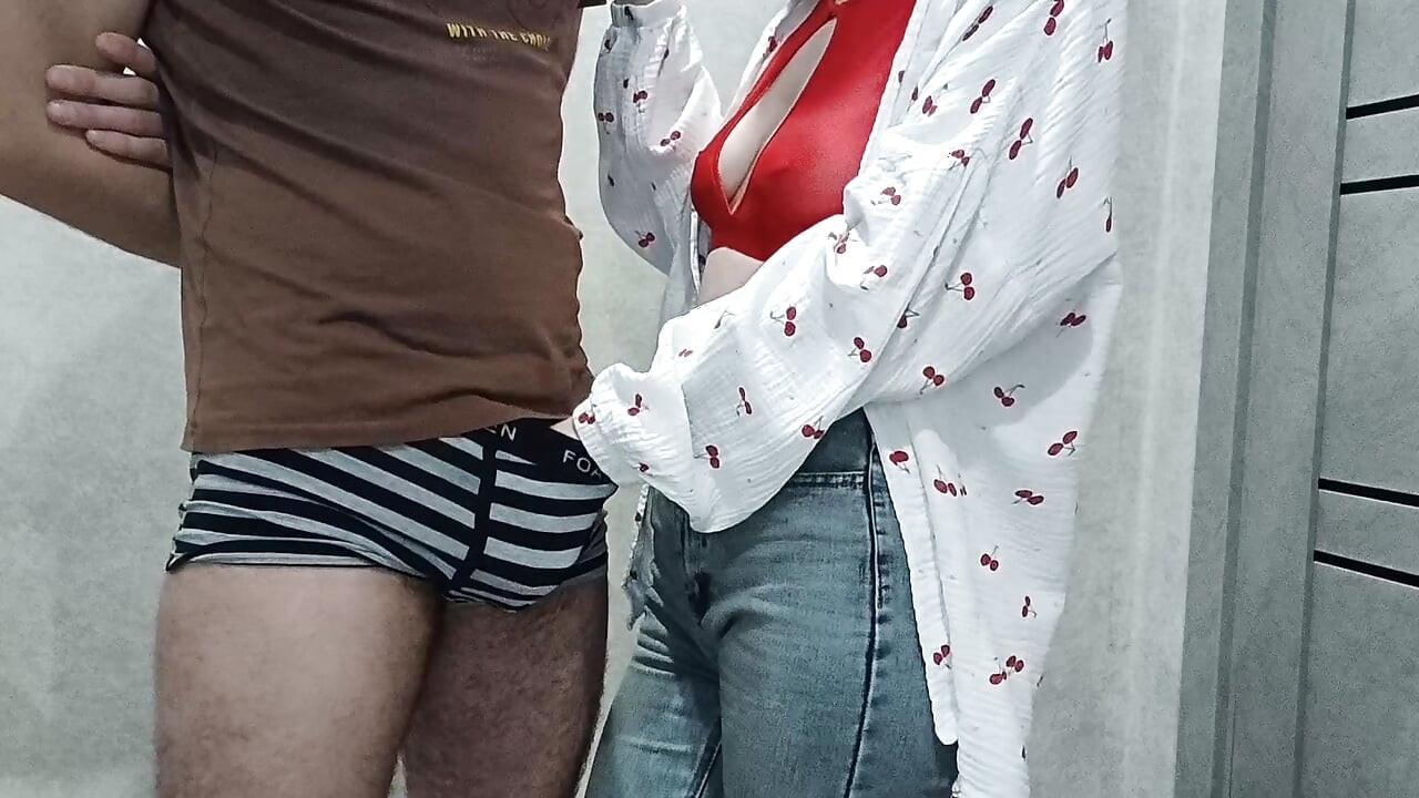 sexy stepmom jerks off stepson's cock