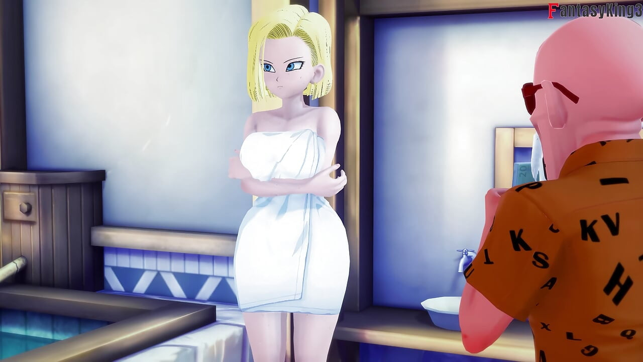 Android 18 wacht in der nacht auf, um Roshi - Dragon Ball Zex Serie zu ficken
