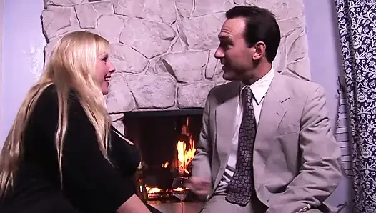 A fat big slut with big big boobs takes a good cock from behind