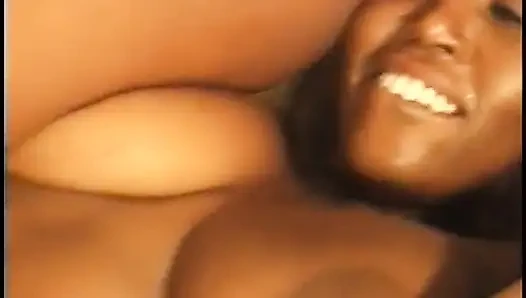 Thick beautiful ebony bitch rides a black cock then is creamed