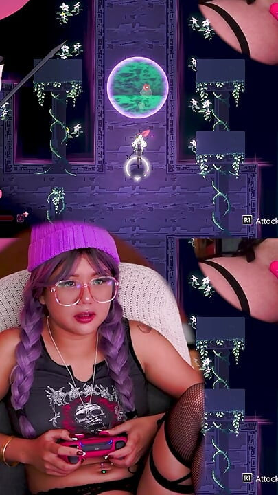 CUTE PURPLE HAIRED GIRL TRIES TO BEAT HENTAI BOSS FIGHT