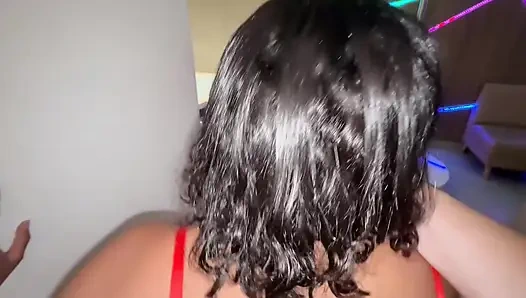 Latina stepmom in red lingerie gets hot and this happened...