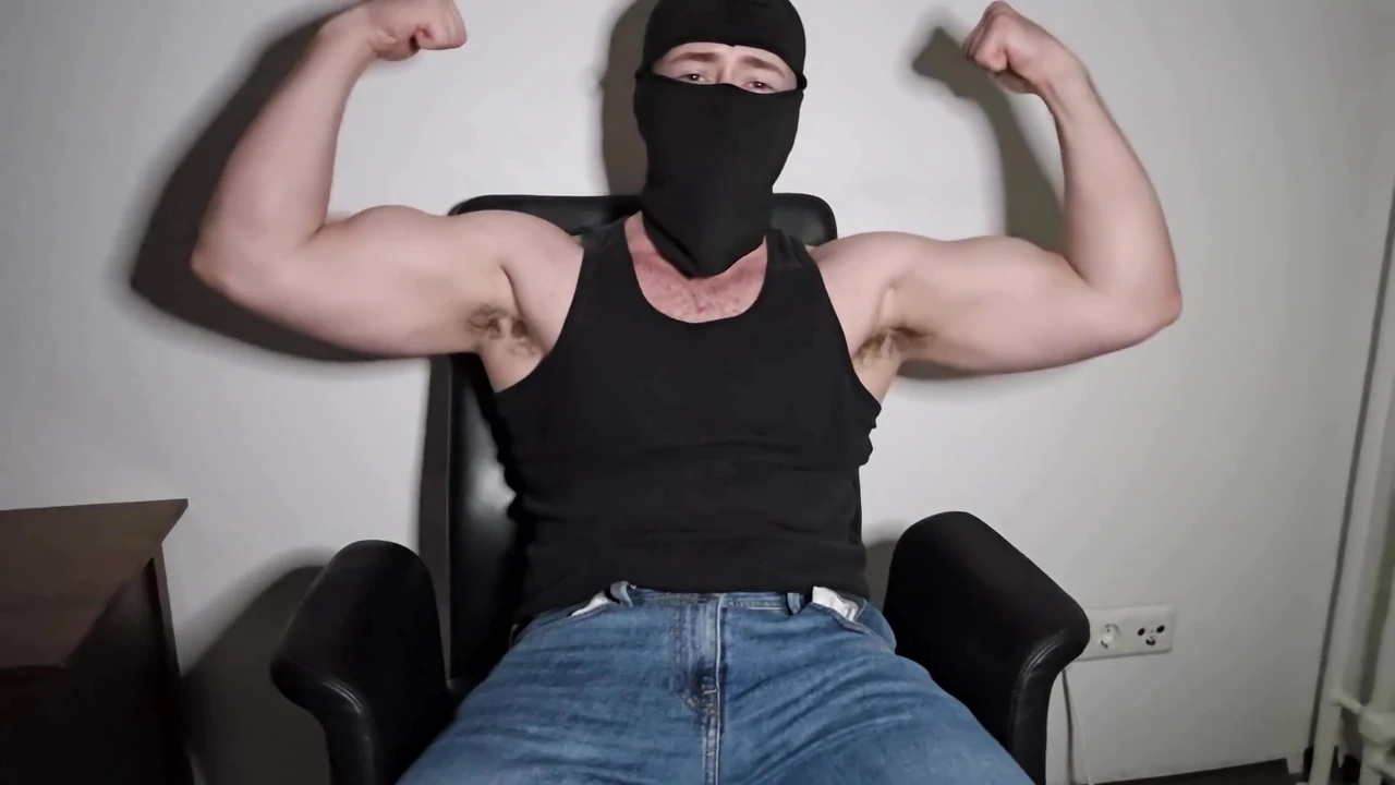 PhantomGentX - Jeans Bulge Tease in White CK - Hairy Muscle Daddy Strokes Thick Cock