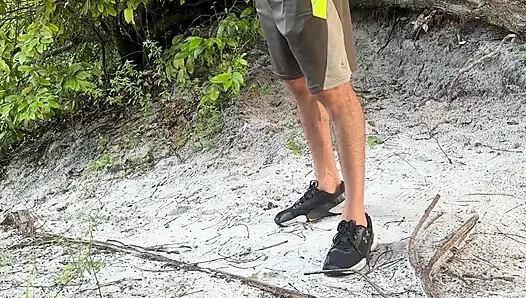hairy dad showing his dick in public