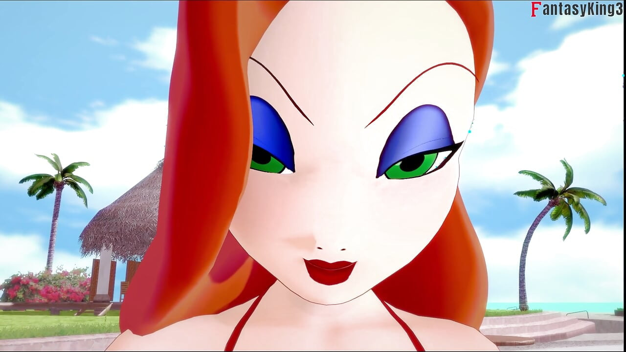 Jessica Rabbit iført en bikini POV-sex