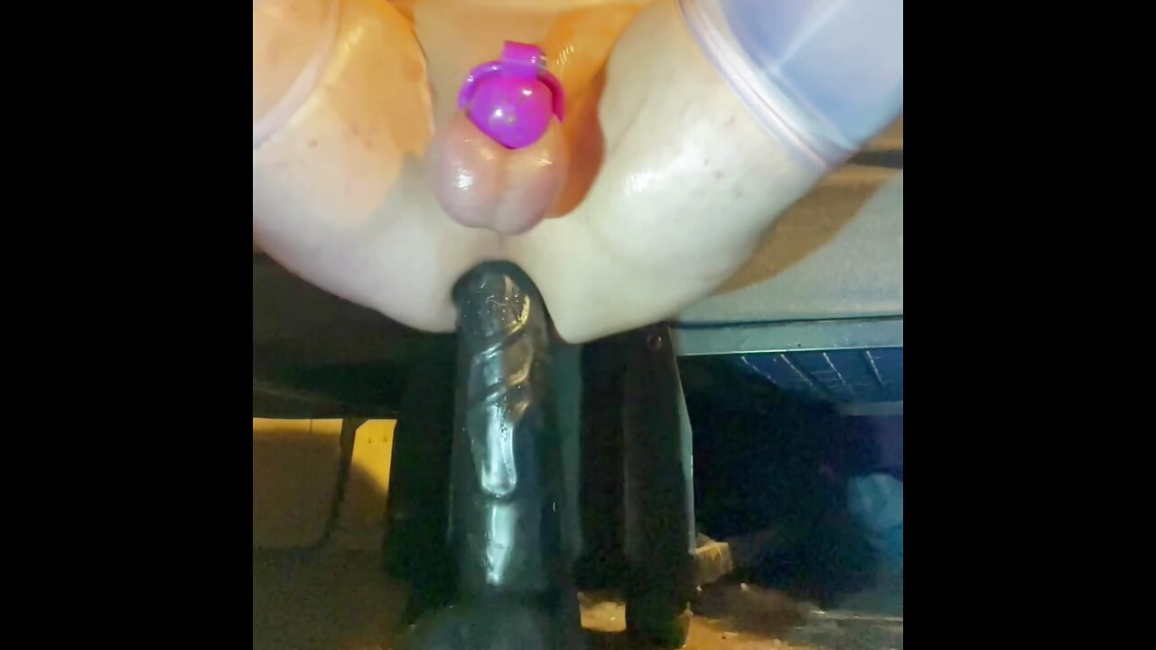 Sissy in chastity dildo compilation