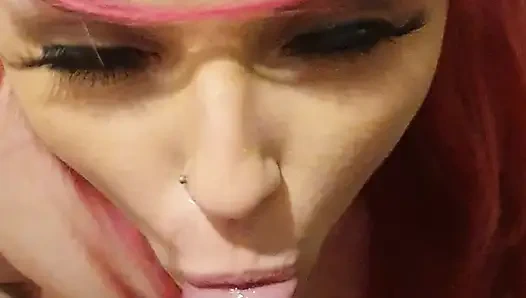 Sloppy Wet & Messy Hairjob with Cum in Hair