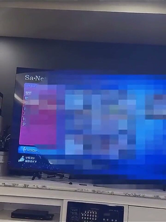 Masturbating on a Large TV Using a Life-size Cute Masturbator