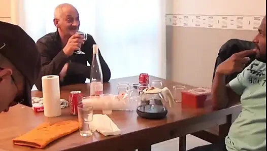 The Pretty MILF Complains About the Noise From Her Neighbors and Gets Gangbanged