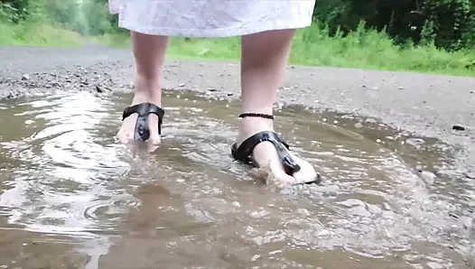 Birkenstock Mountain Pines Have Fun in the Rain Puddle