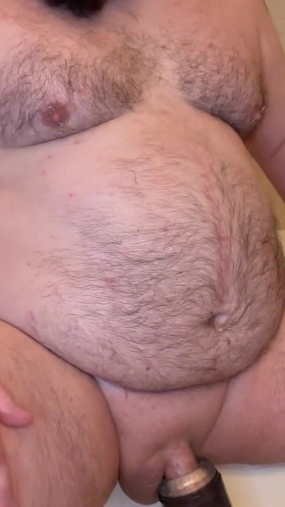 Chubbyfreak37 chubby hairy guy masturbates with sex toy in bathtub – intense orgasm – on Stripchat | Clip 1