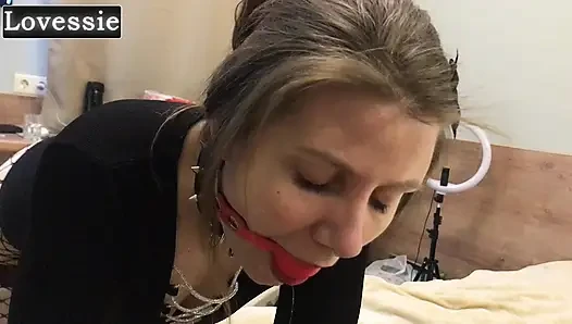 An obedient, hot MILF with a big butt serves her master and becomes a piece of human furniture - Lovessie
