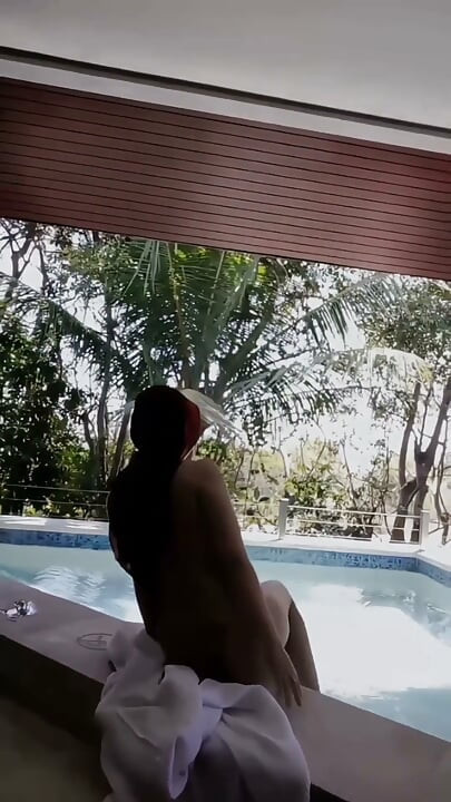 Hijab Nude in Swimming Pool