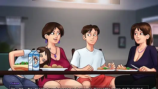 Aunt-in-law at Family Dinner Ends Up Tempting Landlady's Stepson - Summertime Saga