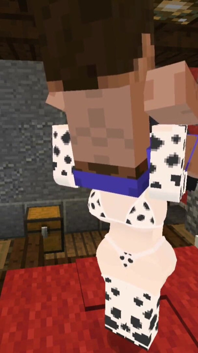 Minecraft Jenny Mod Fapcraft - Ellie, a Goth dommy mommy with a cow bikini and tasty milkers | Clip 1