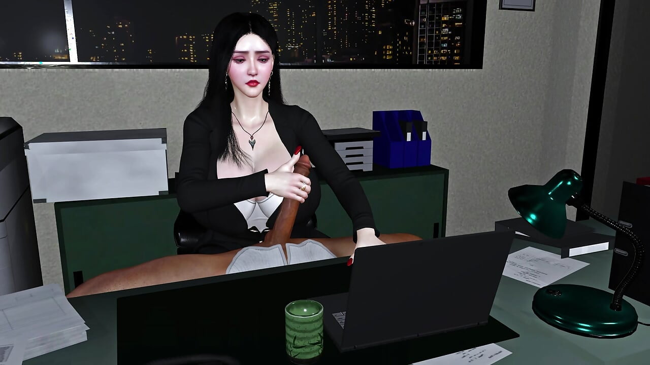 3D bbw slet rijpe milf gaat vreemd met haar baas op kantoor