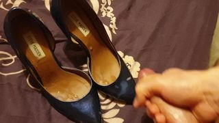 Blue heels getting covered
