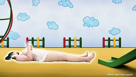 Fräulein squid-Übungen in weißen dessous