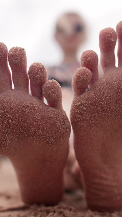 Worship My Feet on Public Beach and Get My Permission to Cum