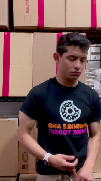 Jaw-dropping moment from "Sexy Latino Stud Blows Loads In Public Train"