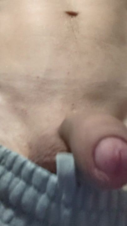 small shaven uncut cock tease