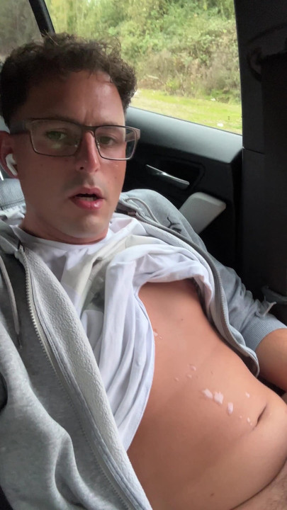 Iconic moment from "Really cute twink boy jerks off his stinky cheese-smeared penis outside in the car until he cums"