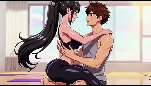 Üvey annenin özel yoga talimatı son derece ateşli ve tabu 3 boyutlu animeye dönüşüyor