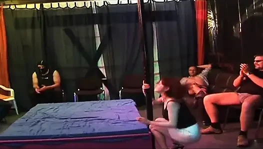 Seasoned Babe Fisted Deep in Sloppy Gangbang Orgy