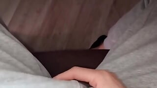 French Femboy Getting to Horny to Work and Jerk off Under His Desk