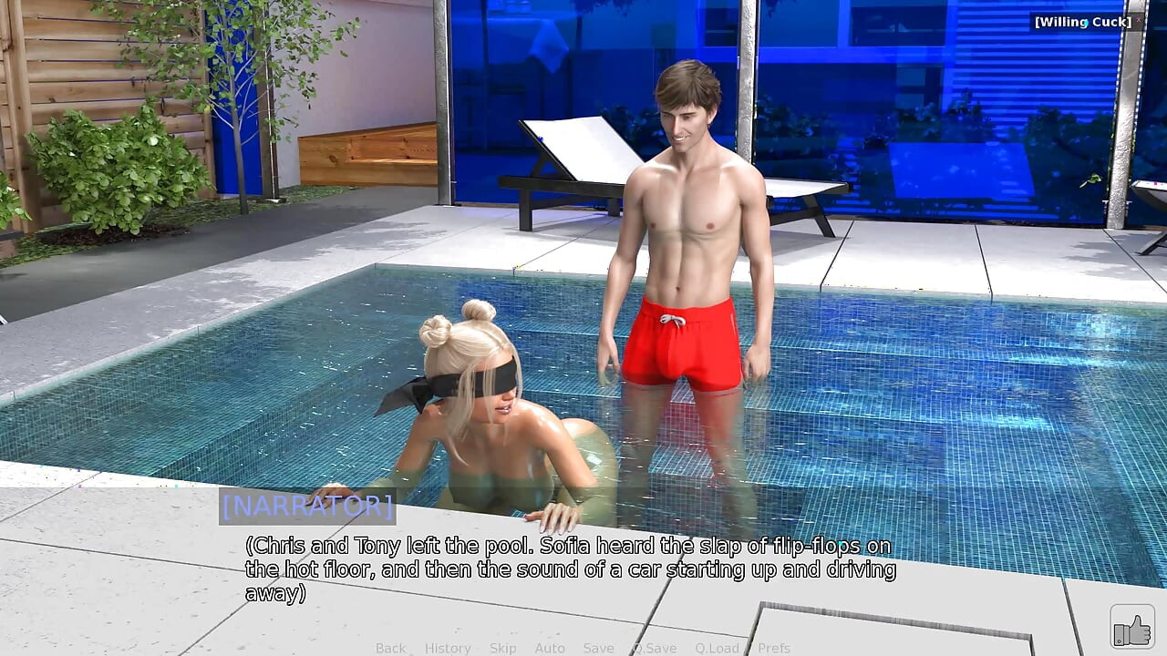 According to Sofia: Horny Guy Stretches His Best Friend's Girlfriend Asshole in the Pool He Is Trying to Loose the Hole a Bit