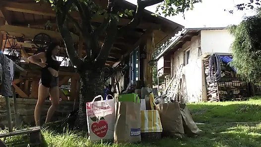 The neighbor has a barbeque party and the girls are shameless and have no panties