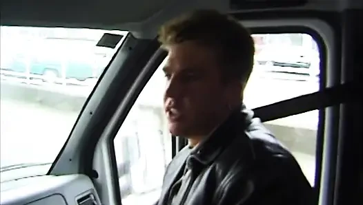 Lovely blonde chick pleasing two thugs