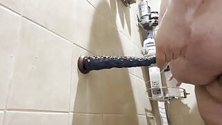 Bear Plays with His Ass in the Shower