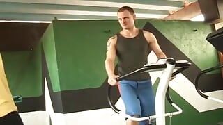 Slutty twink gets fucked in the ass at a gym