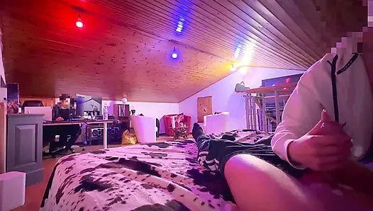 Friend Edges My Cock for 13 Min, Stops Me Cumming Multiple Times While Roommate Watches – Explosive Finish POV