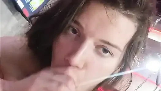 BDSm hotel, fickmaschine, bondage, sperma im gesicht
