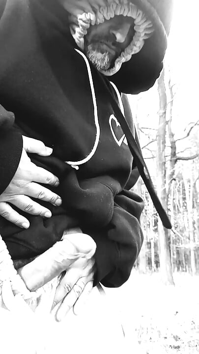 Hole in pants - hard cum