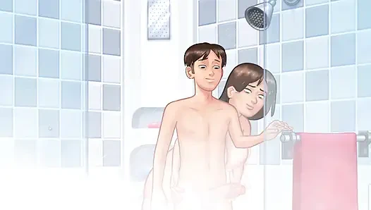 Pc oyunu ateşli orta yaşlı seksi kadın mastürbasyon ve duş