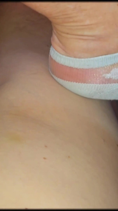 Short socks on stepmom = cum in | Clip 2
