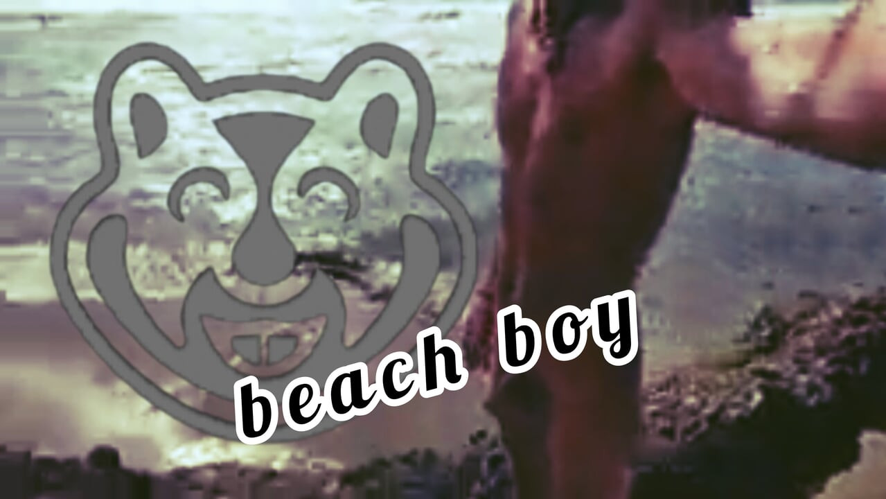 Daring young man enjoys naked in public on the beach