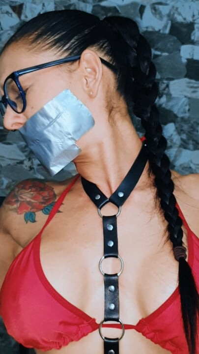 Bound in Red: Helpless & Gagged in the Chair
