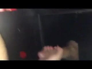 Amateur fucked in the gloryhole while blowing a stranger