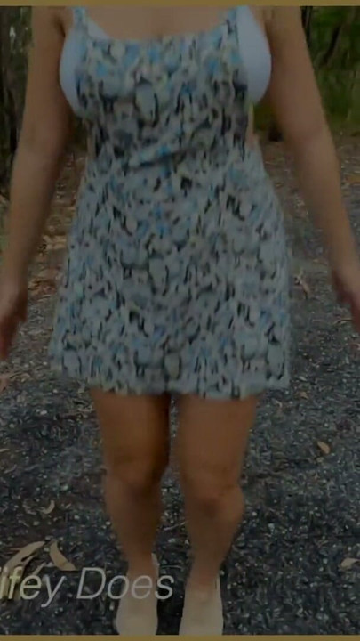 Wifey heads out to the park totally braless and with her big tits on show | Clip 2