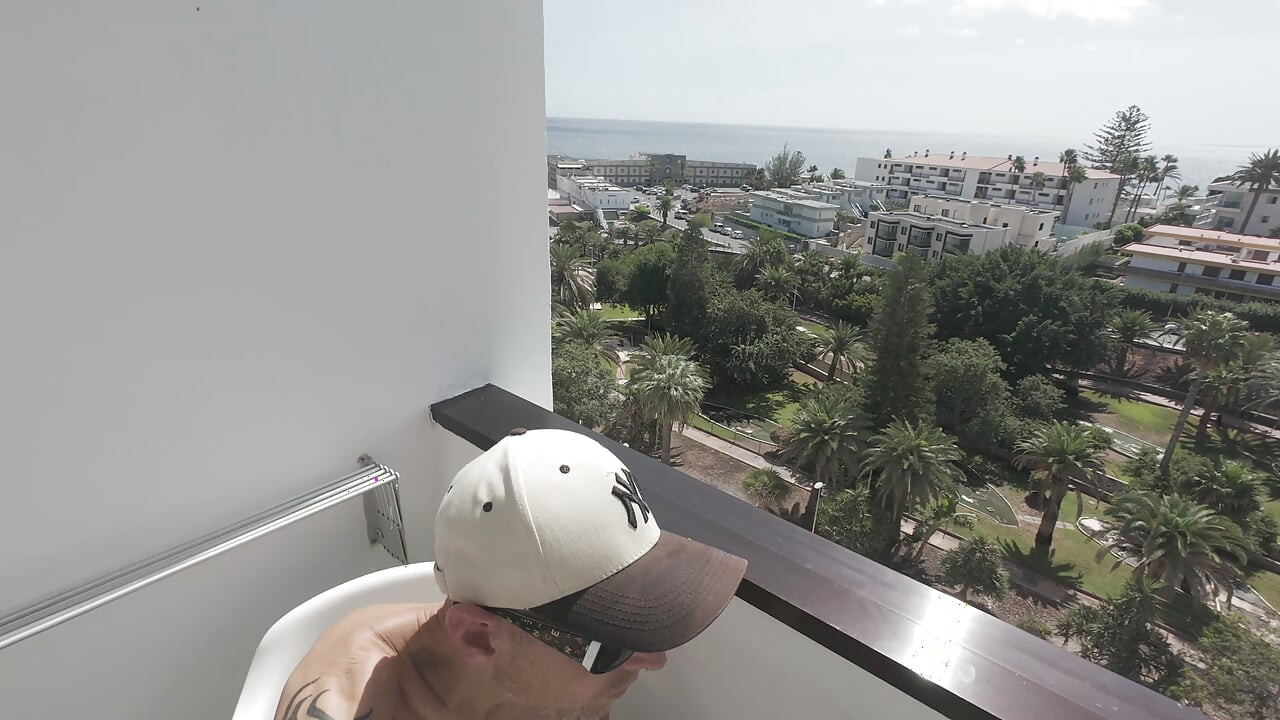 Hot And Horny Outside On My Balcony With My Neighbors Beside Me